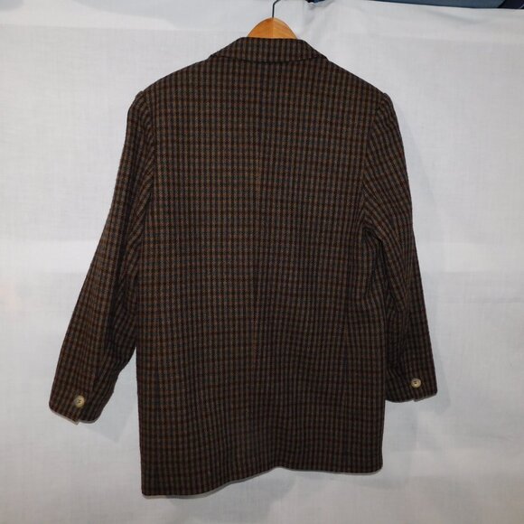 Vintage Van Heusen For Her Womens M Brown Black Check Single Breast Blazer - Picture 11 of 11